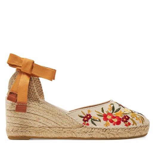 Toni Pons espadryle damskie casualowe z tkaniny na koturnie z klamrą letnie