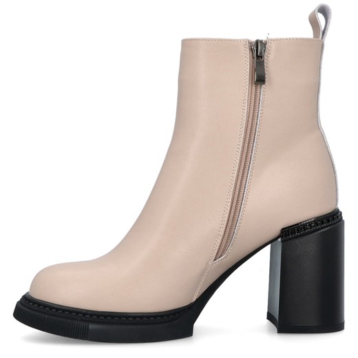 Botki Filippo na platformie na zamek skórzane na zimę casual 