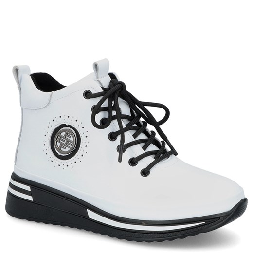 Damskie sneakersy ze skóry - FILIPPO DBT4215/24 BIAŁE ze sklepu Tymoteo.pl - sklep obuwniczy w kategorii Buty sportowe damskie - zdjęcie 178457682