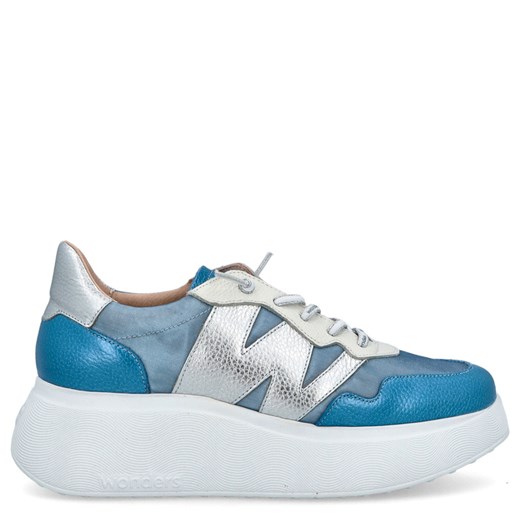 Lekkie sneakersy damskie - WONDERS A-3622 BŁĘKITNE ze sklepu Tymoteo.pl - sklep obuwniczy w kategorii Buty sportowe damskie - zdjęcie 178462290