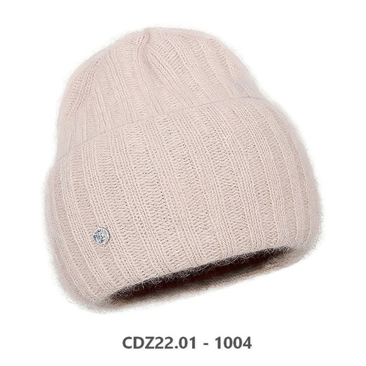 Czapka damska - RABIONEK CDZ22.01 PUDROWY RÓŻ ze sklepu Tymoteo.pl - sklep obuwniczy w kategorii Czapki zimowe damskie - zdjęcie 178465004
