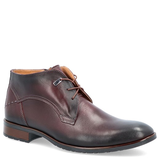 Eleganckie buty męskie zimowe - LEADER 084A-704 BORDOWE ze sklepu Tymoteo.pl - sklep obuwniczy w kategorii Buty zimowe męskie - zdjęcie 178466544