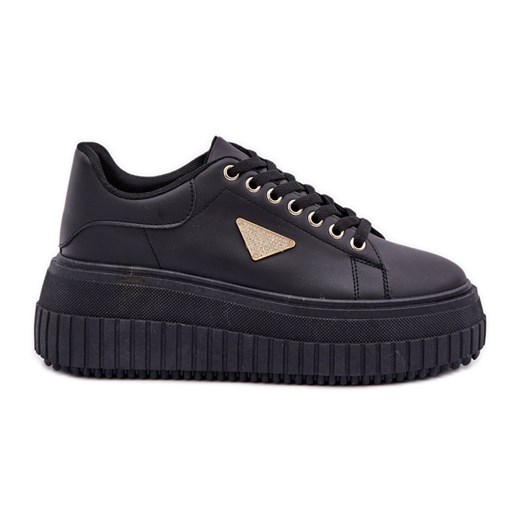 Stylowe Sneakersy Na Masywnej Platformie Czarne ze sklepu ButyModne.pl w kategorii Buty sportowe damskie - zdjęcie 178475360