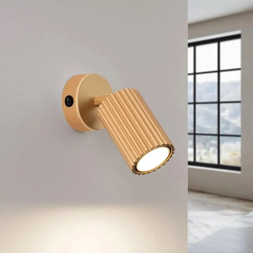 Nowoczesny złoty kinkiet metalowy z włącznikiem - D291-Avium Lumes One Size Edinos.pl