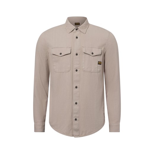 G-Star RAW Koszula męska Mężczyźni Slim Fit Bawełna beżowy jednolity ze sklepu vangraaf w kategorii Koszule męskie - zdjęcie 178480880