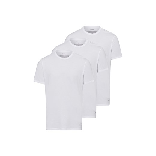 Calvin Klein T-shirt w 3-paku Mężczyźni Bawełna biały jednolity ze sklepu vangraaf w kategorii Podkoszulki męskie - zdjęcie 178480943