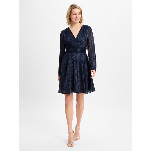 Swing Damska sukienka wieczorowa Kobiety Sztuczne włókno granatowy jednolity Swing 40 okazyjna cena vangraaf