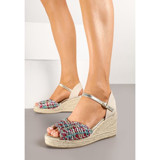 Wielokolorowe espadryle damskie Renee z klamrą boho 
