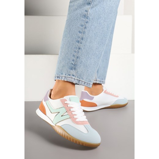 Biało-Niebieskie Sneakersy w Stylu Tenisówek Ozdobione Naszywką Tanelis ze sklepu renee.pl w kategorii Buty sportowe damskie - zdjęcie 178488044