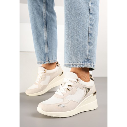 Beżowe Miejskie Sneakersy na Koturnie Cenerra ze sklepu renee.pl w kategorii Dresy damskie - zdjęcie 178488743