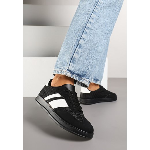 Czarne Klasyczne Sneakersy Tenisówki na Półprzezroczystej Podeszwie Niniel ze sklepu renee.pl w kategorii Buty sportowe damskie - zdjęcie 178489061