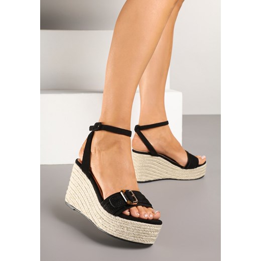 Espadryle damskie Renee na koturnie z klamrą boho