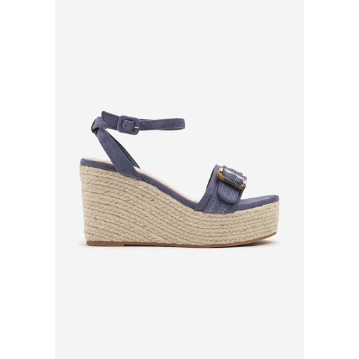 Espadryle damskie Renee niebieskie boho