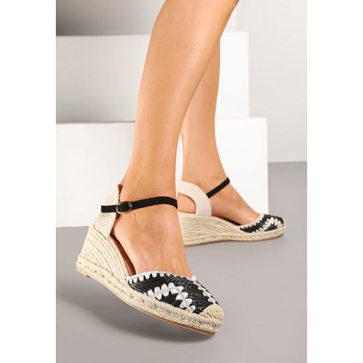 Espadryle damskie Renee na koturnie eleganckie z klamrą