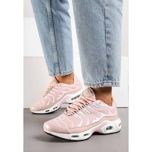 Jasnoróżowe Buty Sportowe Sneakersy z Geometrycznym Tłoczeniem Vulinea ze sklepu renee.pl w kategorii Buty sportowe damskie - zdjęcie 178492781