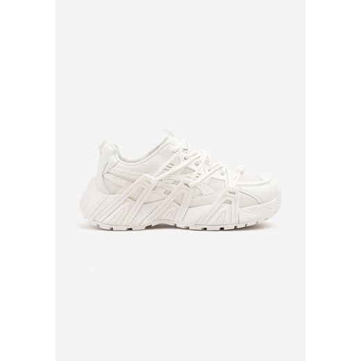Białe Sneakersy Ozdobione Tłoczonym Wzorem Sanalitia Renee 40 renee.pl wyprzedaż