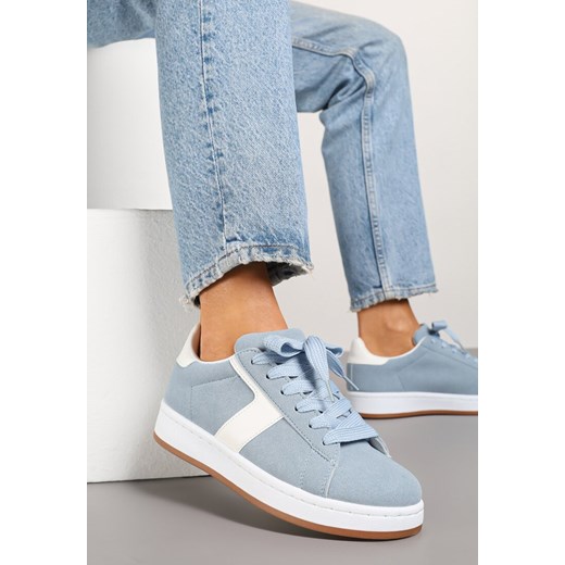 Jasnoniebieskie Sneakersy z Geometrycznym Motywem Taniffia ze sklepu renee.pl w kategorii Buty sportowe damskie - zdjęcie 178493711