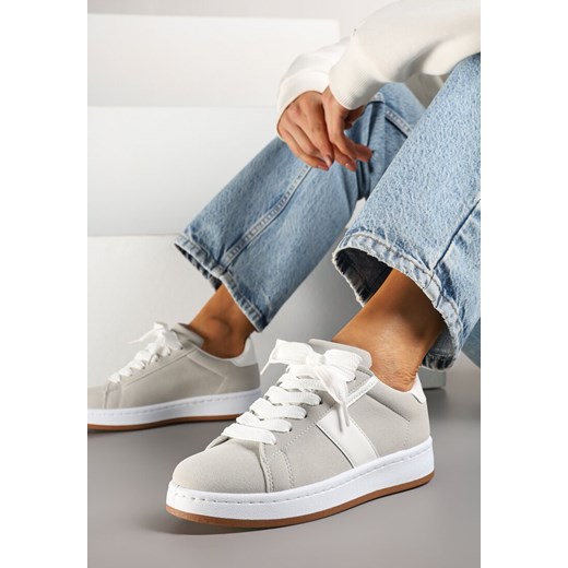 Szare Sneakersy z Geometrycznym Motywem Taniffia ze sklepu renee.pl w kategorii Buty sportowe damskie - zdjęcie 178493723