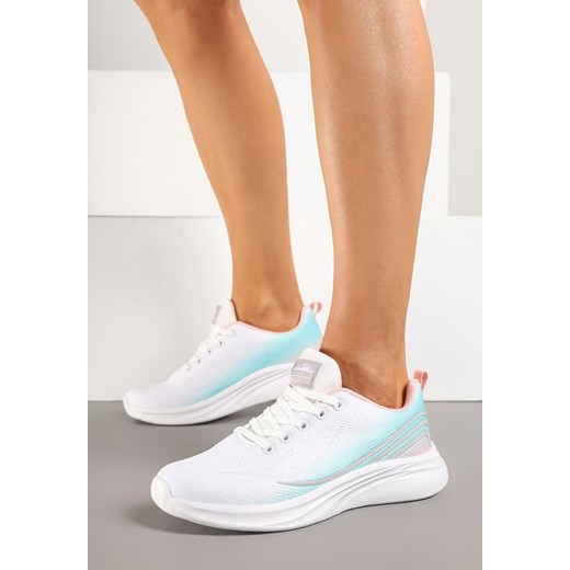 Biało-Miętowe Buty Sportowe Sneakersy Zdobione Efektem Ombre Banelissa ze sklepu renee.pl w kategorii Buty sportowe damskie - zdjęcie 178496293