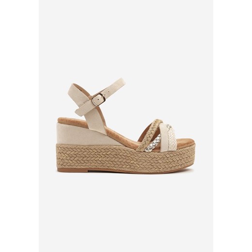 Espadryle damskie Renee na platformie z klamrą