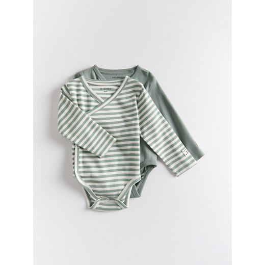 Reserved - Bawełniane body 2 pack - zielony ze sklepu Reserved w kategorii Odzież dla niemowląt - zdjęcie 178499552