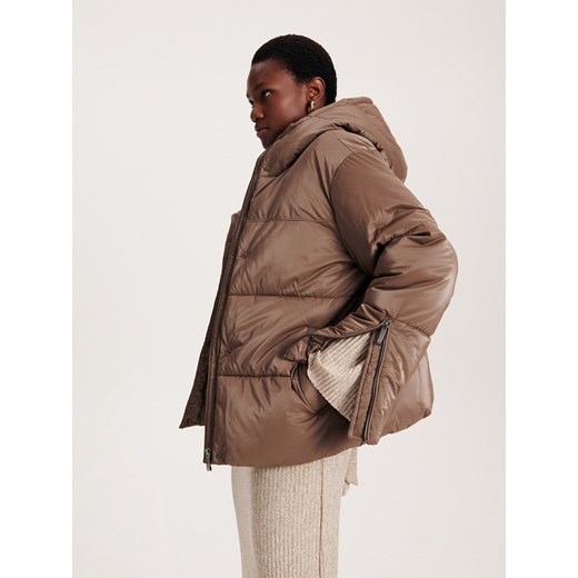 Reserved - Kurtka z zamkami na rękawach - brązowy Reserved S okazyjna cena Reserved