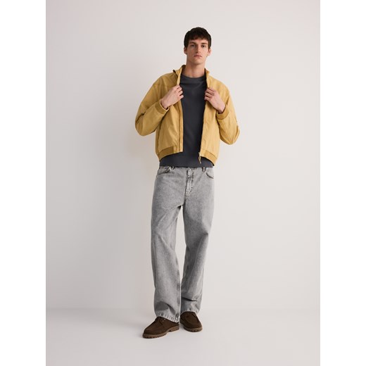 Reserved - Bawełniany sweter z krótkim rękawem - szary Reserved XL Reserved