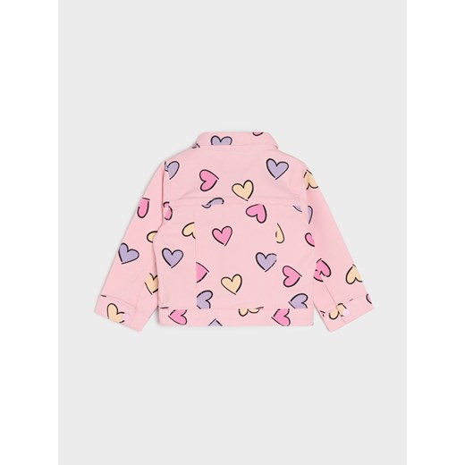 Sinsay - Jeansowa katana z nadrukiem w serca - różowy Sinsay 92 Sinsay