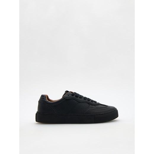 Reserved - Skórzane sneakersy - czarny ze sklepu Reserved w kategorii Buty sportowe męskie - zdjęcie 178503313