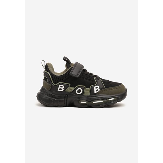 Zielone Buty Sportowe Sneakersy ze Skórzaną Wkładką i Napisem Fonirwen ze sklepu born2be.pl w kategorii Buty sportowe dziecięce - zdjęcie 178503771