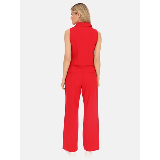 Czerwona rozpinana kamizelka damska Red Button Zipper Red Button 36 Eye For Fashion