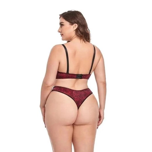Komplet bielizny plus size - Fioletowy 85D ze sklepu Intimica.pl w kategorii Komplety bielizny damskiej - zdjęcie 178521260