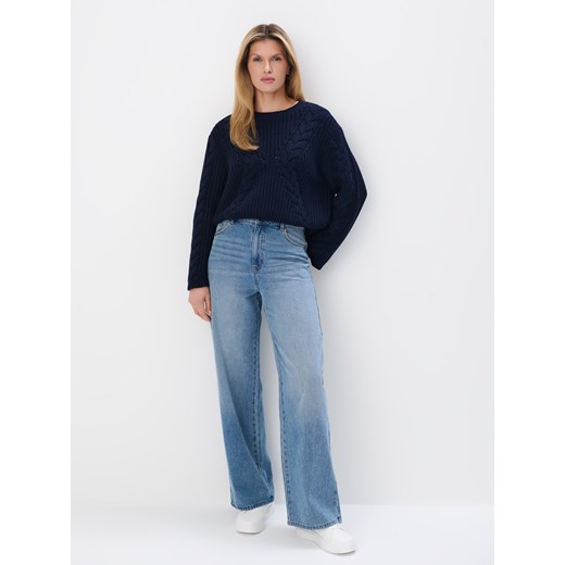 Mohito - Jeansy wide leg - niebieski ze sklepu Mohito w kategorii Jeansy damskie - zdjęcie 178524421