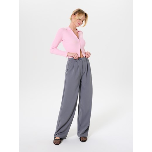 Sinsay - Spodnie wide leg - szary Sinsay XS Sinsay