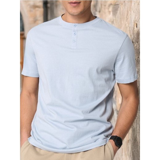 Sinsay - Koszulka henley - błękitny ze sklepu Sinsay w kategorii T-shirty męskie - zdjęcie 178528700