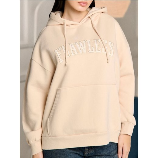 Sinsay - Bluza z haftowanym napisem - kremowy ze sklepu Sinsay w kategorii Bluzy damskie - zdjęcie 178528760