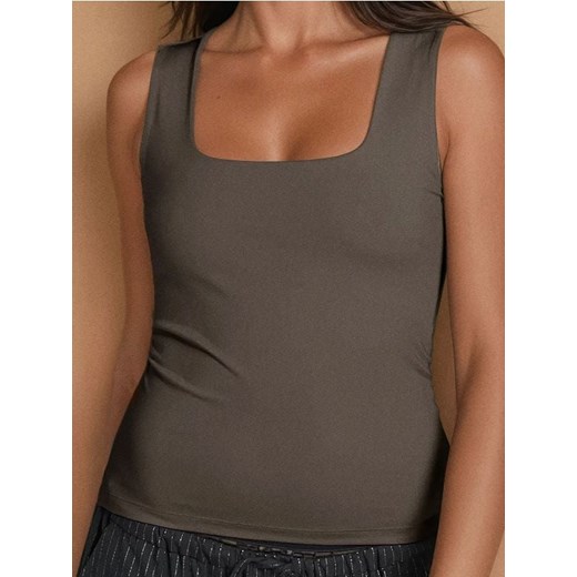 Sinsay - Tank top - brązowy ze sklepu Sinsay w kategorii Bluzki damskie - zdjęcie 178528850