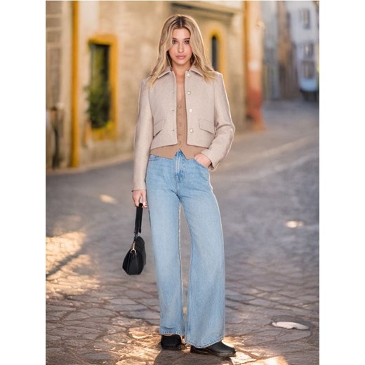 Sinsay - Jeansy high waist - niebieski ze sklepu Sinsay w kategorii Jeansy damskie - zdjęcie 178529194