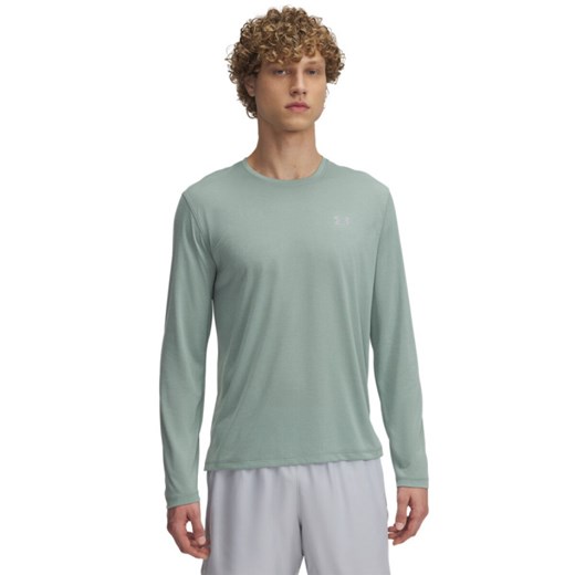 Męski longsleeve do biegania Under Armour UA Launch Longsleeve - zielony ze sklepu Sportstylestory.com w kategorii T-shirty męskie - zdjęcie 178529731