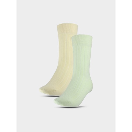 Damskie skarpetki casual (2-pack) 4F 4FWSS25USOCF375 - multikolor ze sklepu Sportstylestory.com w kategorii Skarpetki damskie - zdjęcie 178529810