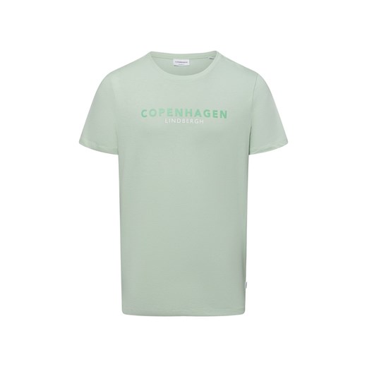 Lindbergh T-shirt męski Mężczyźni Bawełna seledynowy jednolity ze sklepu vangraaf w kategorii T-shirty męskie - zdjęcie 178530401