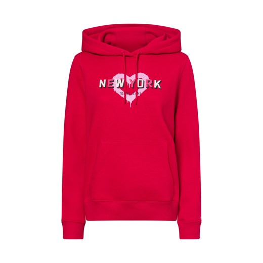 Tommy Jeans Damski sweter z kapturem Kobiety Bawełna czerwony jednolity ze sklepu vangraaf w kategorii Bluzy damskie - zdjęcie 178530450