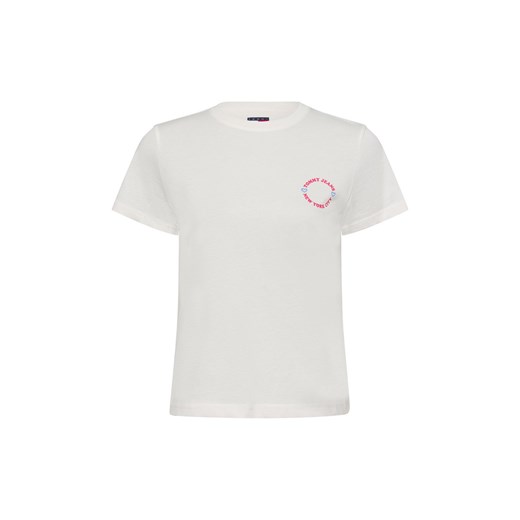 Tommy Jeans Koszulka damska Kobiety Bawełna biały jednolity ze sklepu vangraaf w kategorii Bluzki damskie - zdjęcie 178530452