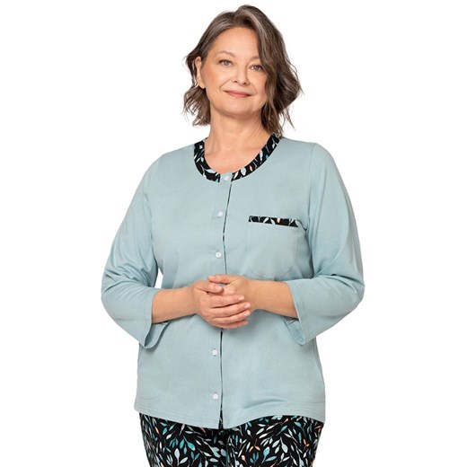 Piżama damska rozpinana Olga II 262 21, Kolor turkusowy-wzór, Rozmiar 2XL, MARTEL ze sklepu Intymna w kategorii Piżamy damskie - zdjęcie 178536701