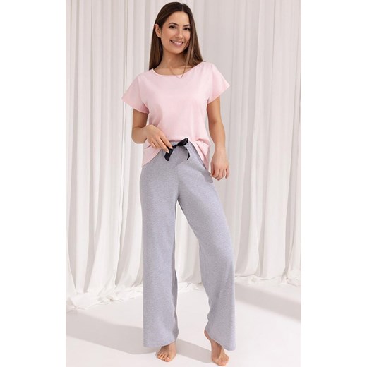 Regina bawełniana piżama damska różowa-szara Maxi 699, Kolor różowo-szary, Rozmiar XXL, Regina ze sklepu Intymna w kategorii Piżamy damskie - zdjęcie 178536742