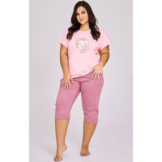 Taro bawełniana piżama damska różowa Isla 3414, Kolor różowy, Rozmiar 3XL, Taro ze sklepu Intymna w kategorii Piżamy damskie - zdjęcie 178536830