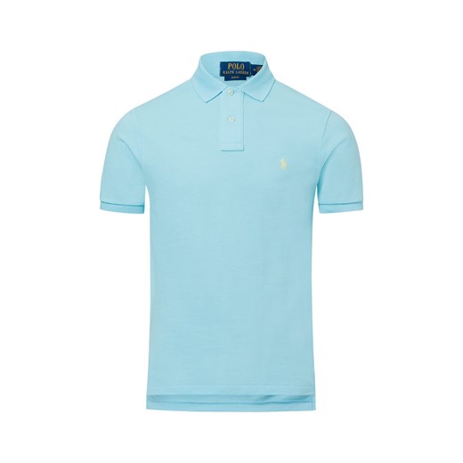 Polo Ralph Lauren Męska koszulka polo Mężczyźni Bawełna cyjan jednolity ze sklepu vangraaf w kategorii T-shirty męskie - zdjęcie 178537501