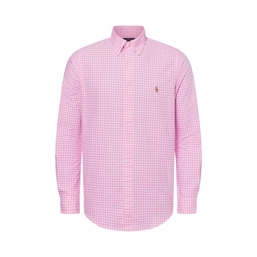 Polo Ralph Lauren Męska koszula casual Mężczyźni Comfort Fit Bawełna różowy w kratkę ze sklepu vangraaf w kategorii Koszule męskie - zdjęcie 178537561