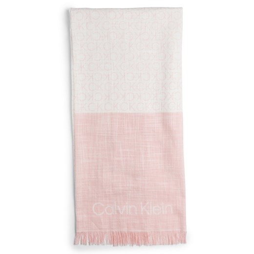 Calvin Klein Damski szalik tkany - Monogram Cotton Gauze Stole Kobiety Bawełna różowy wzorzysty ze sklepu vangraaf w kategorii Szaliki i chusty damskie - zdjęcie 178537601