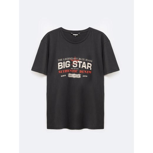 Koszulka męska z nadrukiem z kolekcji Authentic czarna Enifer 906 ze sklepu Big Star w kategorii T-shirty męskie - zdjęcie 178538062